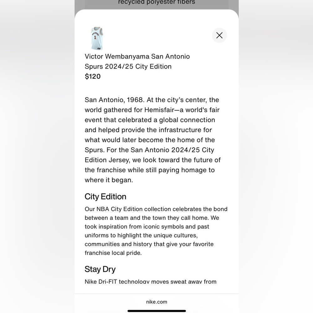 Nike 🏀 Wemby 👽 Spurs City Edition Jersey - Picture 8 of 10
